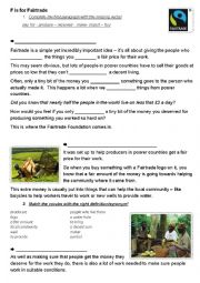 English Worksheet: Fairtrade