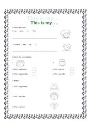 English Worksheet: THIS IS MY...