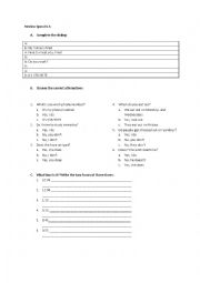 English Worksheet: Review Basic (3 pages + script for listening)