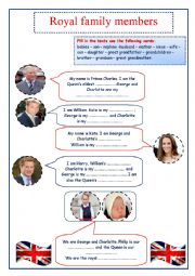 English Worksheet: The British royal family 