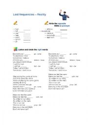 English Worksheet: Lost Frequencies - Reality