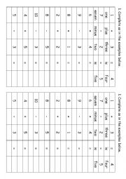 English Worksheet: Numbers and calculations