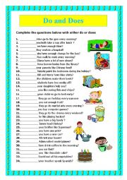 English Worksheet: Do & Does