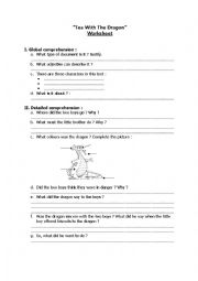 English Worksheet: Tea with a Dragon