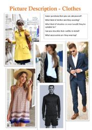 English Worksheet: Picture Description - Clothes