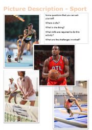 English Worksheet: Picture Description - Sport