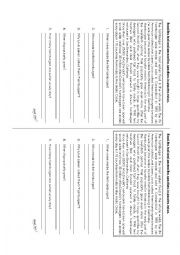 English Worksheet: Passive voice reading