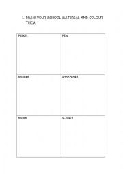 English Worksheet: school material