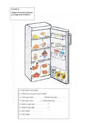 English Worksheet: Food and Drink: Fridge Information Gap