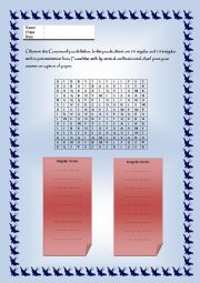 English Worksheet: regular and irregular verb puzzle in present tense form