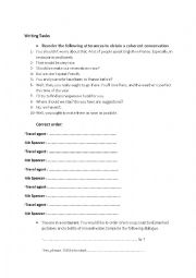 English Worksheet: writing tasks