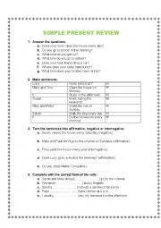 English Worksheet: Simple Present Review