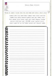 English Worksheet: Writing a story