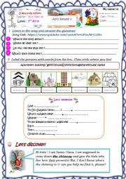 English Worksheet: Alys house part 1