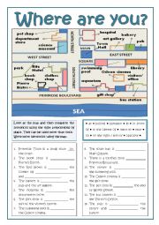 English Worksheet: WHERE ARE YOU?