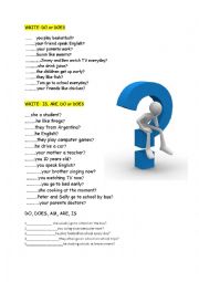 English Worksheet: DO, DOES, AM, IS , ARE