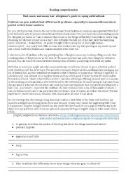 English Worksheet: Music Festivals - Reading comprehension - Key included