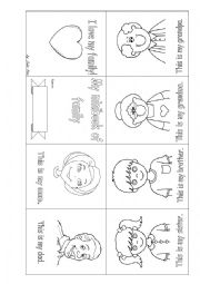 English Worksheet: My minibook of family