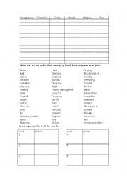 English Worksheet: vocabulary review