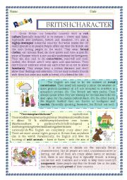 English Worksheet: British character