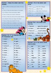 English Worksheet: Test on there is/there are