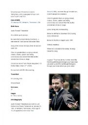 English Worksheet: Justin Timberlake, creative writing.