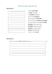 English Worksheet: wh-questions