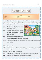 English Worksheet: The three little pigs - Playscript for fun drama classes