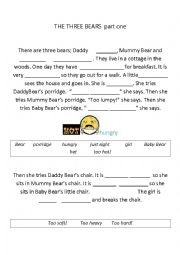 English Worksheet: The Three Bears