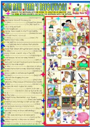 English Worksheet: New year�s resolutions :new updated with be going to