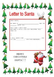 English Worksheet: letter to santa