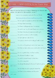 English Worksheet: Listening comprehension: At the flower shop (with AUDIO and ANSWER key)