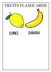 English Worksheet: Fruits flashcards