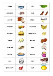 English Worksheet: domino food