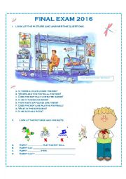 English Worksheet: Beginner exam