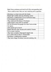 English Worksheet: Christmas around the world 3/3