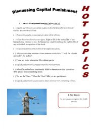 English Worksheet: Discussing Capital Punishment