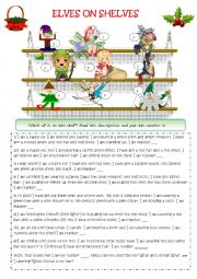 English Worksheet: Elves on Shelves