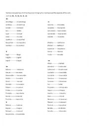 English Worksheet: adjectives with negative maker prefixes