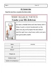 English Worksheet: job