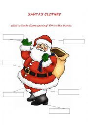 English Worksheet: Santas Clothes
