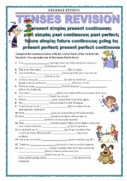 English Worksheet: GRAMMAR REVISION - tenses revision 