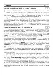 English Worksheet: language test