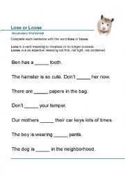 VOCABULARY LOOSE LOSE