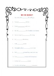 English Worksheet: Do or Make?