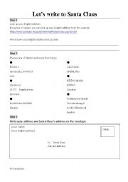 English Worksheet: how to write to Santa