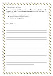 English Worksheet: letter of complaint
