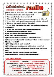 English Worksheet: Lets talk about radio