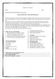 English Worksheet: 8th grade english test