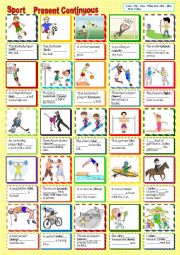 English Worksheet: Sport Present Continuous